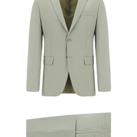 Yağ Yeşili-Olive 7 Drop Super Slim Fit Eksra Dar Kesim Yünlü Takım Elbise