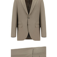 Açık Vizon Relaxed Fit Rahat Kesim Yünlü Klasik Takım Elbise