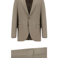 Açık Vizon 4 Drop Relaxed Fit Rahat Kesim Yünlü Takım Elbise