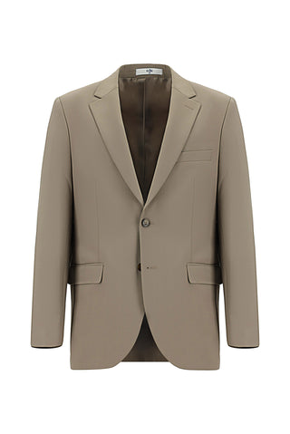  Açık Vizon Relaxed Fit Rahat Kesim Yünlü Klasik Takım Elbise