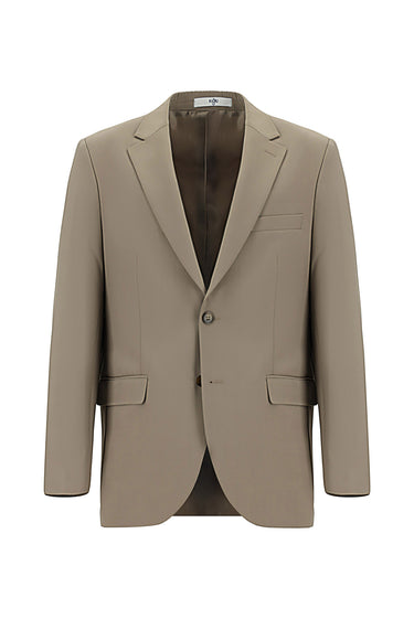 Açık Vizon Super Slim Fit Ekstra Dar Kesim Yünlü Klasik Takım Elbise