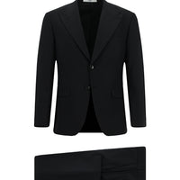 Black 6-Drop Regular Fit Standard Cut Wool Suit