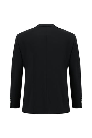  Siyah 4 Drop Relaxed Fit Rahat Kesim Yünlü Takım Elbise