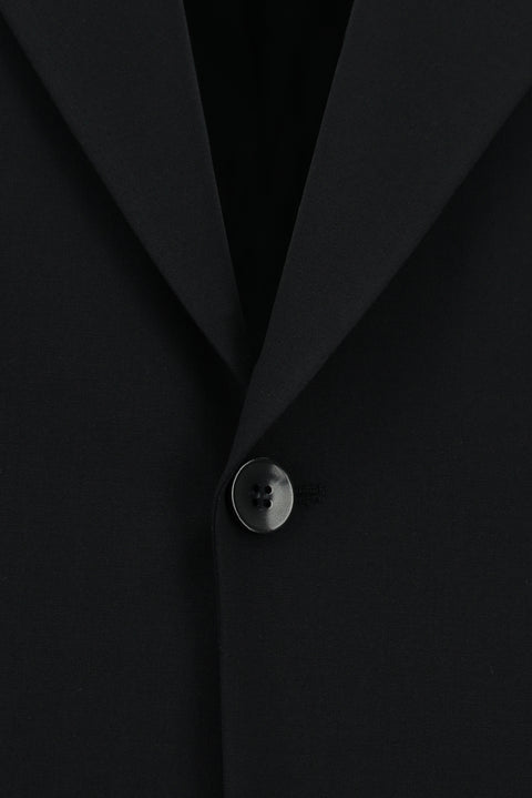 Black 8 Drop Muscle Fit Long Athletic Cut Wool Suit
