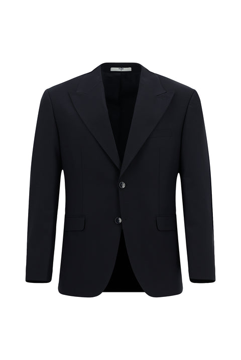 Dark Navy 4-Drop Relaxed Fit Wool Suit