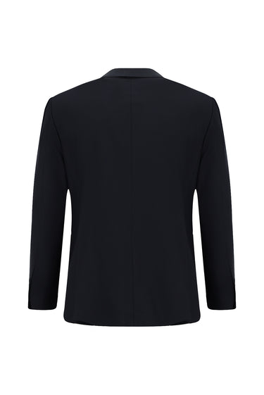  Koyu Lacivert Relaxed Fit Rahat Kesim Yünlü Klasik Takım Elbise