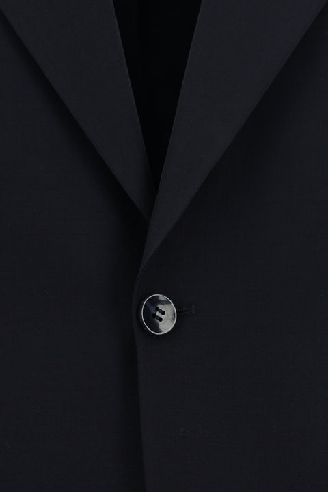 Koyu Lacivert 8 Drop Long Slim Fit Uzun Dar Kesim Yünlü Takım Elbise