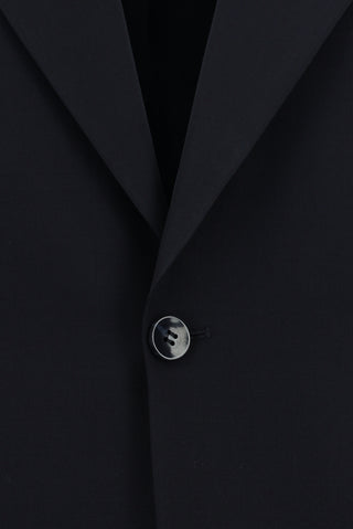  Koyu Lacivert Relaxed Fit Rahat Kesim Yünlü Klasik Takım Elbise