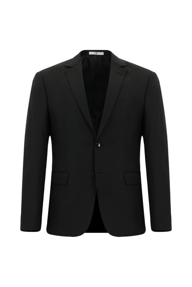  Siyah Slim Fit Dar Kesim Yünlü Klasik Takım Elbise