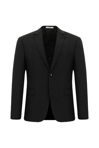  Siyah 7 Drop Slim Fit Dar Kesim Mono Yaka Yünlü Takım Elbise