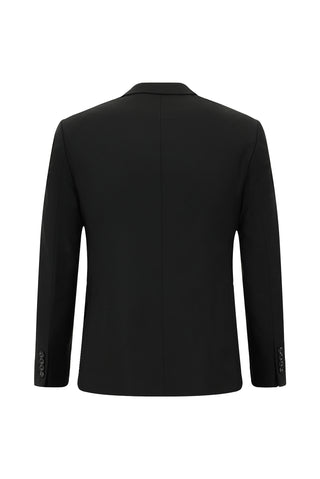  Siyah 6 Drop Regular Fit Standart Kesim Mono Yaka Yünlü Takım Elbise