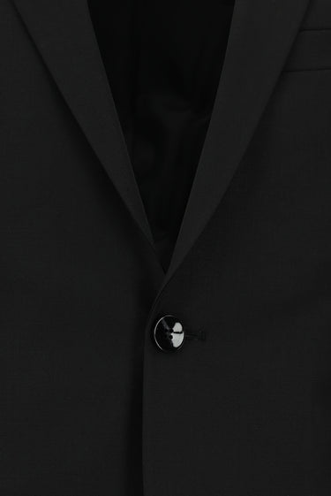  Siyah Slim Fit Dar Kesim Yünlü Klasik Takım Elbise