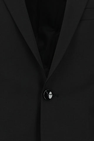  Siyah Super Slim Fit Ekstra Dar Kesim Yünlü Klasik Takım Elbise