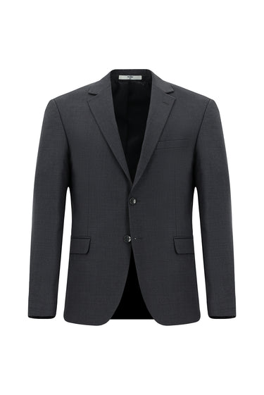 Orta Füme Slim Fit Dar Kesim Yünlü Klasik Takım Elbise