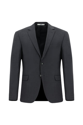  Orta Füme 7 Drop Slim Fit Dar Kesim Mono Yaka Yünlü Takım Elbise