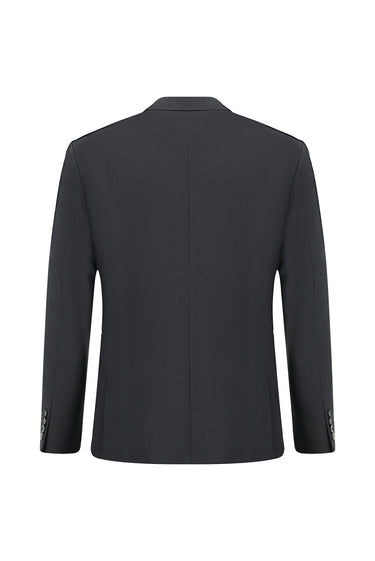 Orta Füme Slim Fit Dar Kesim Yünlü Klasik Takım Elbise