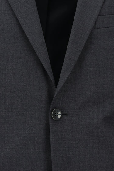 Orta Füme Slim Fit Dar Kesim Yünlü Klasik Takım Elbise