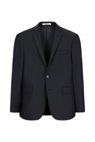  Koyu Lacivert 7 Drop Slim Fit Dar Kesim Mono Yaka Yünlü Takım Elbise