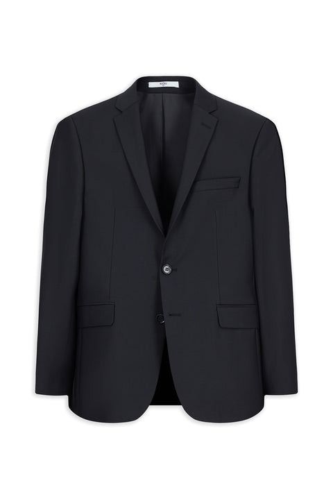 Koyu Lacivert 7 Drop Slim Fit Dar Kesim Mono Yaka Yünlü Takım Elbise