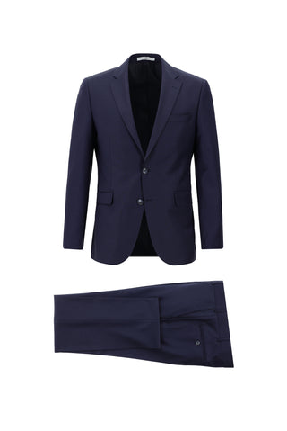  Orta Lacivert 7 Drop Slim Fit Dar Kesim Yünlü Takım Elbise