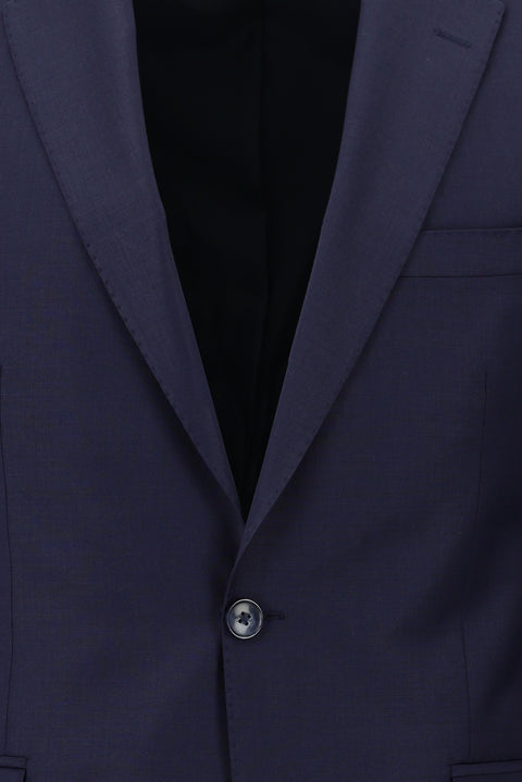 Orta Lacivert 7 Drop Slim Fit Dar Kesim Yünlü Takım Elbise