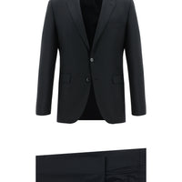 Siyah 7 Drop Slim Fit Dar Kesim Yünlü Takım Elbise