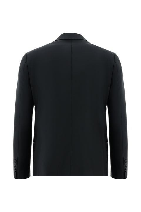 Siyah 7 Drop Slim Fit Dar Kesim Yünlü Takım Elbise