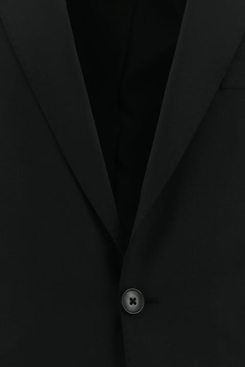 Siyah 7 Drop Slim Fit Dar Kesim Yünlü Takım Elbise