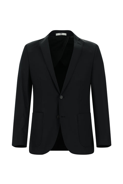 Siyah 7 Drop Super Slim Fit Eksra Dar Kesim Beli Lastikli Pamuklu Takım Elbise