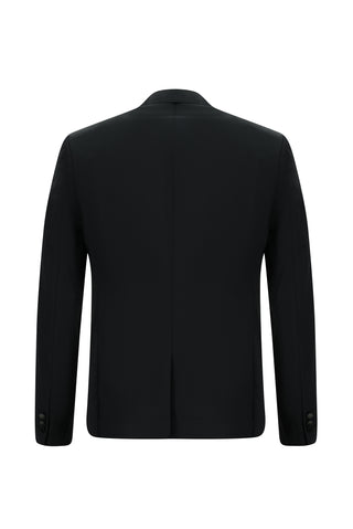  Siyah Super Slim Fit Ekstra Dar Kesim Beli Lastikli Pamuklu Takım Elbise