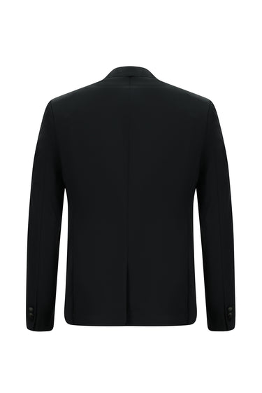 Siyah Super Slim Fit Ekstra Dar Kesim Beli Lastikli Pamuklu Takım Elbise