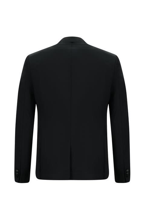 Siyah 7 Drop Super Slim Fit Eksra Dar Kesim Beli Lastikli Pamuklu Takım Elbise