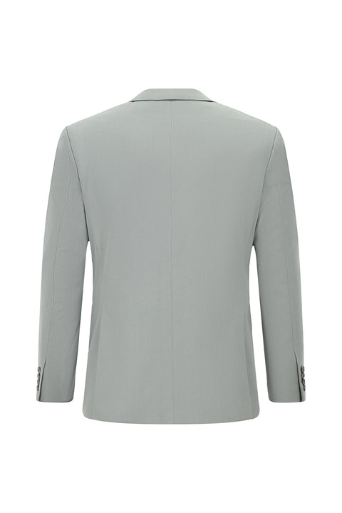 Açık Gri 7 Drop Slim Fit Dar Kesim Pamuklu Lyocell Kruvaze Takım Elbise