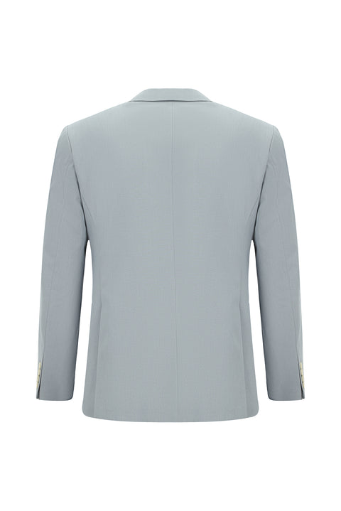 Bulut Gri 7 Drop Slim Fit Dar Kesim Pamuklu Lyocell Kruvaze Takım Elbise