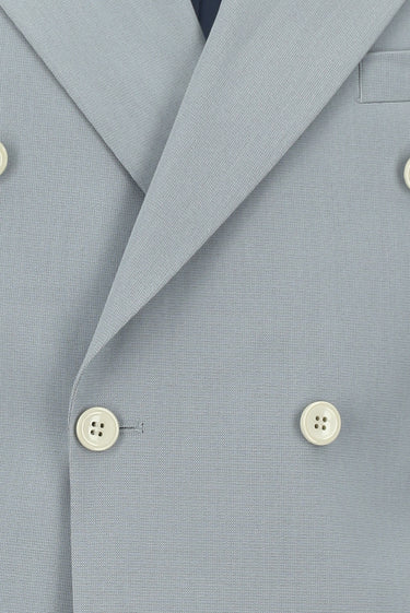 Bulut Gri Super Slim Fit Ekstra Dar Kesim Pamuklu Lyocell Kruvaze Takım Elbise