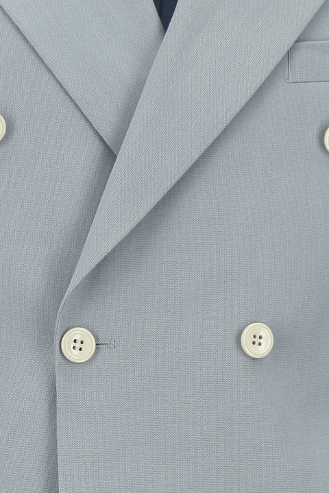 Bulut Gri 7 Drop Slim Fit Dar Kesim Pamuklu Lyocell Kruvaze Takım Elbise