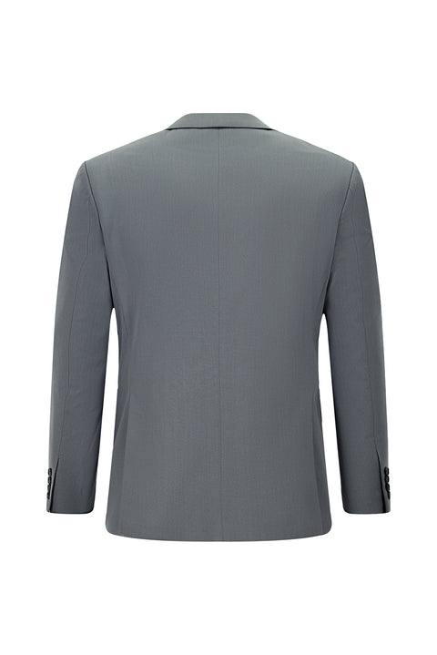 Orta Füme 6 Drop Regular Fit Standart Kesim Pamuklu Lyocell Kruvaze Takım Elbise