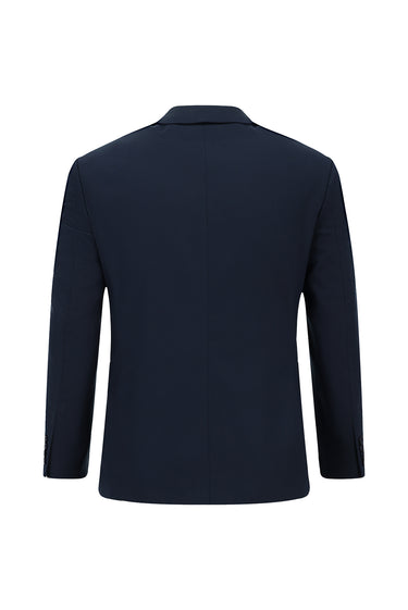 Koyu Lacivert Regular Fit Pamuklu Lyocell Kruvaze Takım Elbise