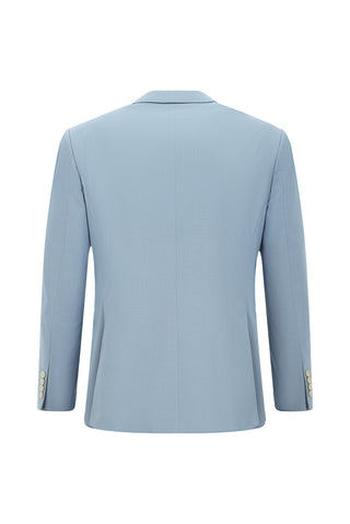  Açık Mavi 7 Drop Super Slim Fit Eksra Dar Kesim Pamuklu Lyocell Kruvaze Takım Elbise