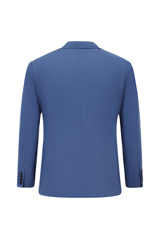  Koyu Mavi  7 Drop Slim Fit Dar Kesim Pamuklu Lyocell Kruvaze Takım Elbise