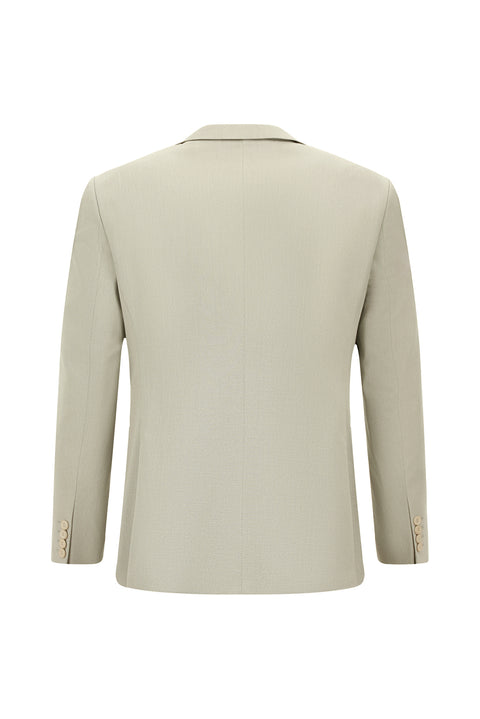 Medium Beige 7 Drop Super Slim Fit Extra Narrow Cut Cotton Lyocell Double-Breasted Suit