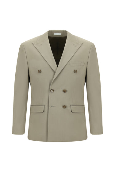  Koyu Bej Super Slim Fit Ekstra Dar Kesim Pamuklu Lyocell Kruvaze Takım Elbise