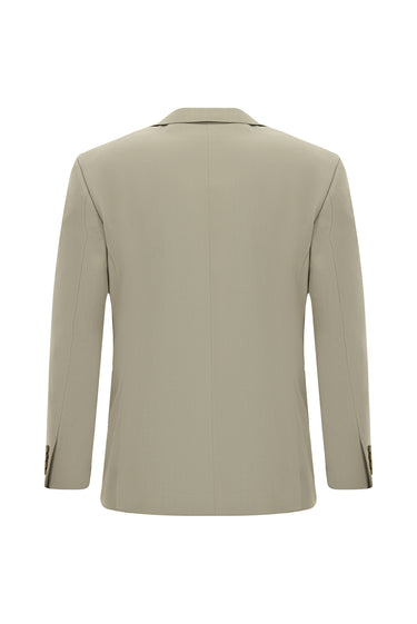  Koyu Bej Super Slim Fit Ekstra Dar Kesim Pamuklu Lyocell Kruvaze Takım Elbise