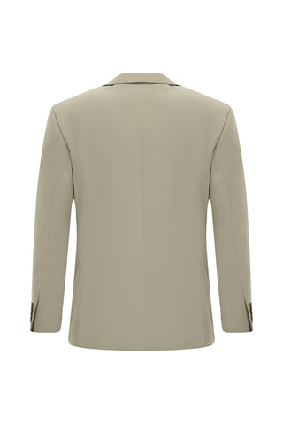  Koyu Bej Regular Fit Pamuklu Lyocell Kruvaze Takım Elbise