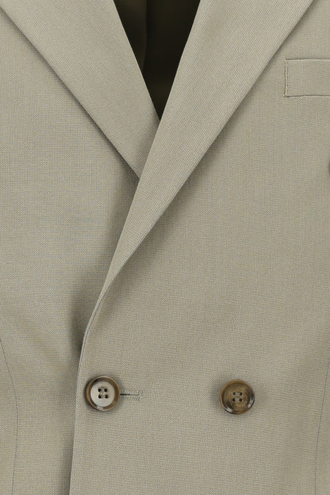 Koyu Bej 7 Drop Super Slim Fit Eksra Dar Kesim Pamuklu Lyocell Kruvaze Takım Elbise