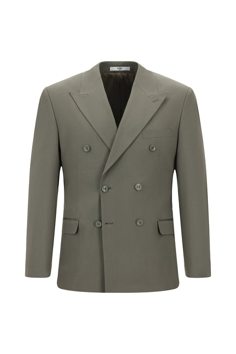 Koyu Haki 7 Drop Super Slim Fit Eksra Dar Kesim Pamuklu Lyocell Kruvaze Takım Elbise