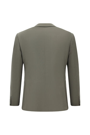  Koyu Haki Slim Fit Dar Kesim Pamuklu Lyocell Kruvaze Takım Elbise