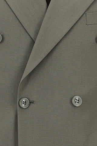  Koyu Haki Slim Fit Dar Kesim Pamuklu Lyocell Kruvaze Takım Elbise