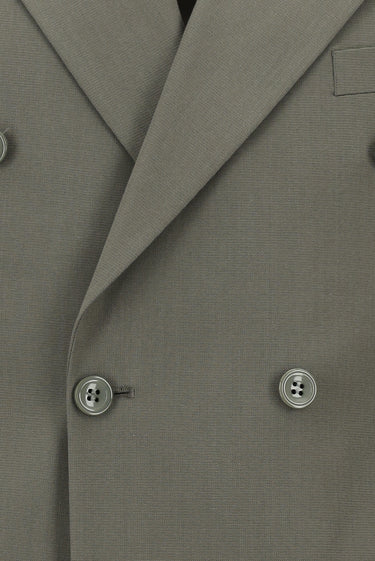  Koyu Haki Slim Fit Dar Kesim Pamuklu Lyocell Kruvaze Takım Elbise