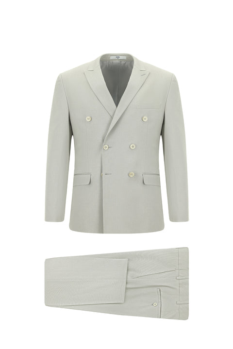 Taş 7 Drop Super Slim Fit Eksra Dar Kesim Pamuklu Lyocell Kruvaze Takım Elbise